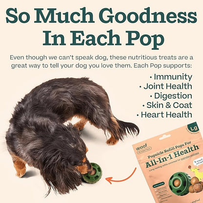 Woof pupsicle refills for all in 1 health 8oz pb & beef