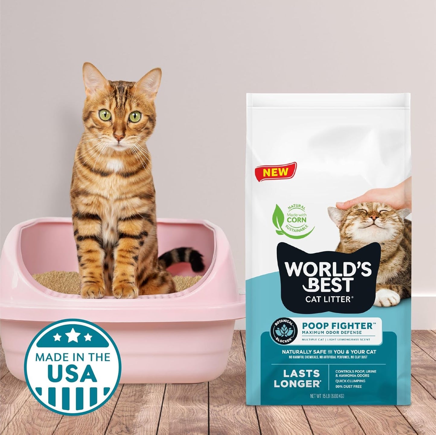 Worlds best cat litter poop fighter maximum odor defense 8lbs
