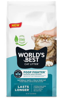World's Best Poop Fighter Maximum Odor Defense Scented Clumping Cat Litter, 15 - lb bag