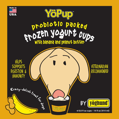 Yopup probiotic frozen dog yogurt banana peanut butter