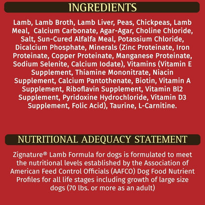 Zignature Lamb Canned Dog Food 13oz