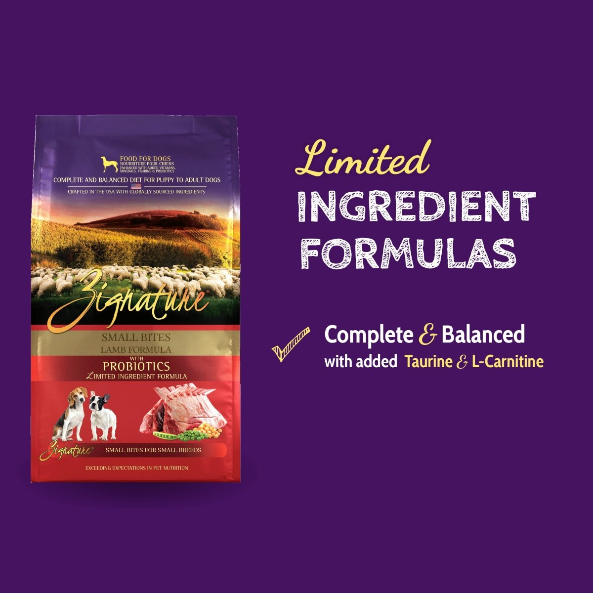 Zignature Lamb Limited Ingredient Formula Small Bites Dry Dog Food 4lb