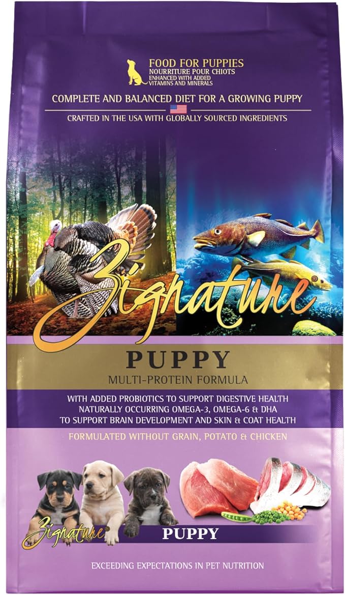 Zignature puppy multi protein formula dry dog food 4lb kibble