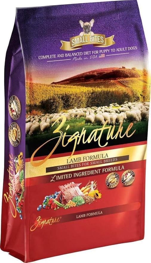 Zignature small bites lamb formula with prebiotics 12.5 lb