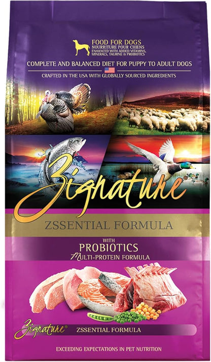 Zignature zessential formula with probiotics multi protein formula,food for dogs 12.5 lbs