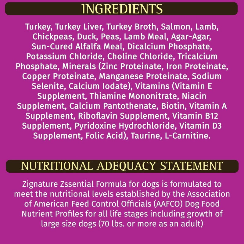 Zignature Zsssentials Formula Wet Dog Food 13oz