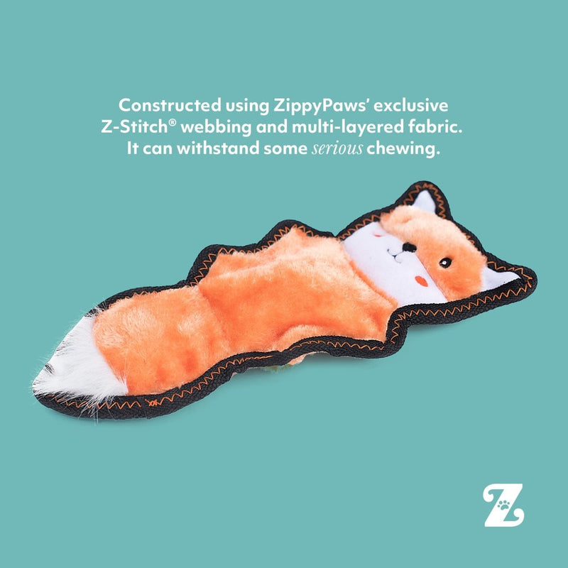 ZippyPaws Z Stitch Skinny Peltz Fox Squeak Toy