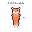 ZippyPaws Z Stitch Skinny Peltz Fox Squeak Toy