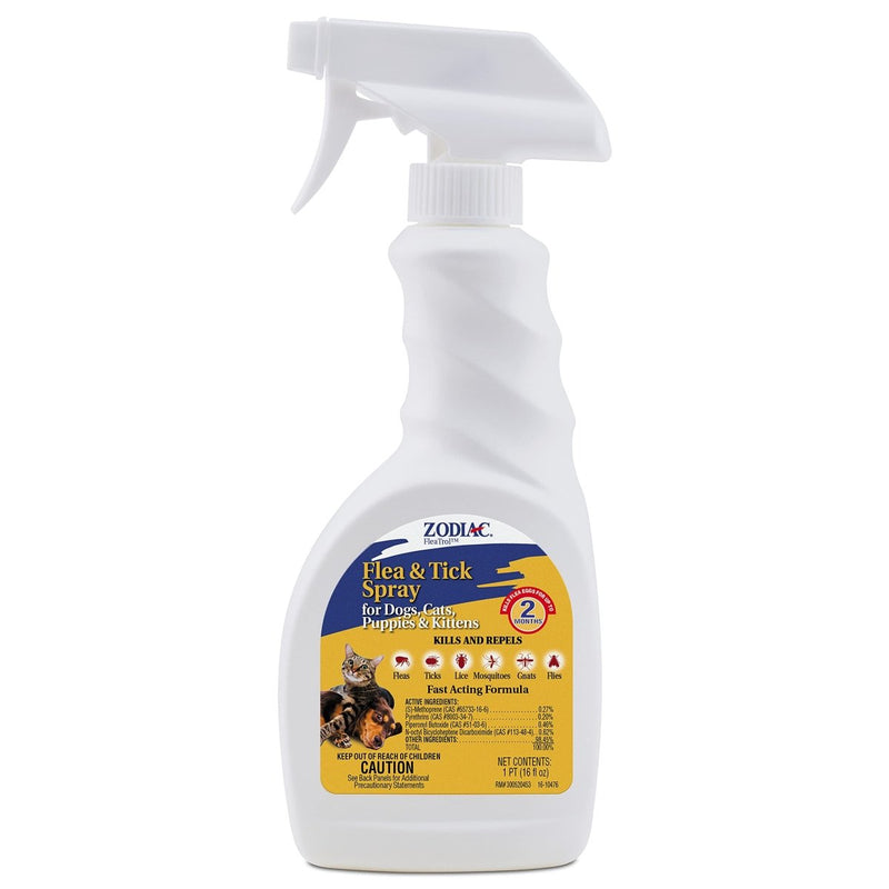 Zodiac Flea & Tick Spray for Dogs, Cats, Puppies & Kittens - 16 fluid ounces