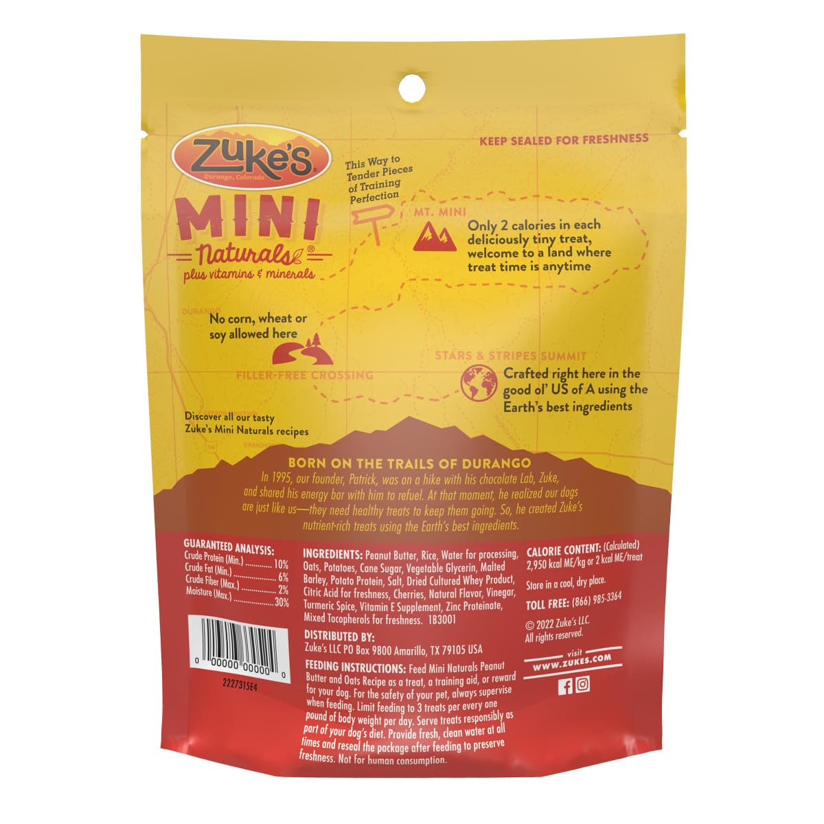 Zuke's Mini Naturals Soft Chewy Dog Treats For Training Pouch, Natural Treat Bites With Peanut Butter And Oats - 16.0 oz. Bag