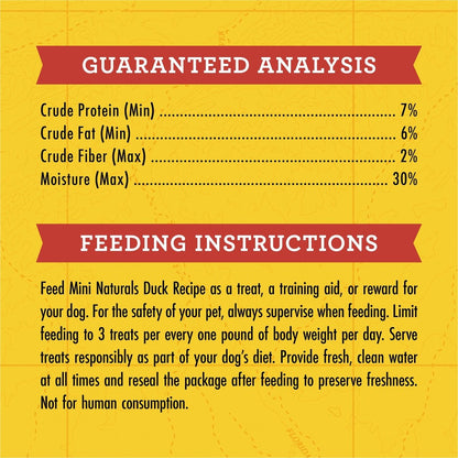 Zuke's Mini Naturals Soft Dog Treats for Training, Soft and Chewy Dog Training Treats with Duck Recipe