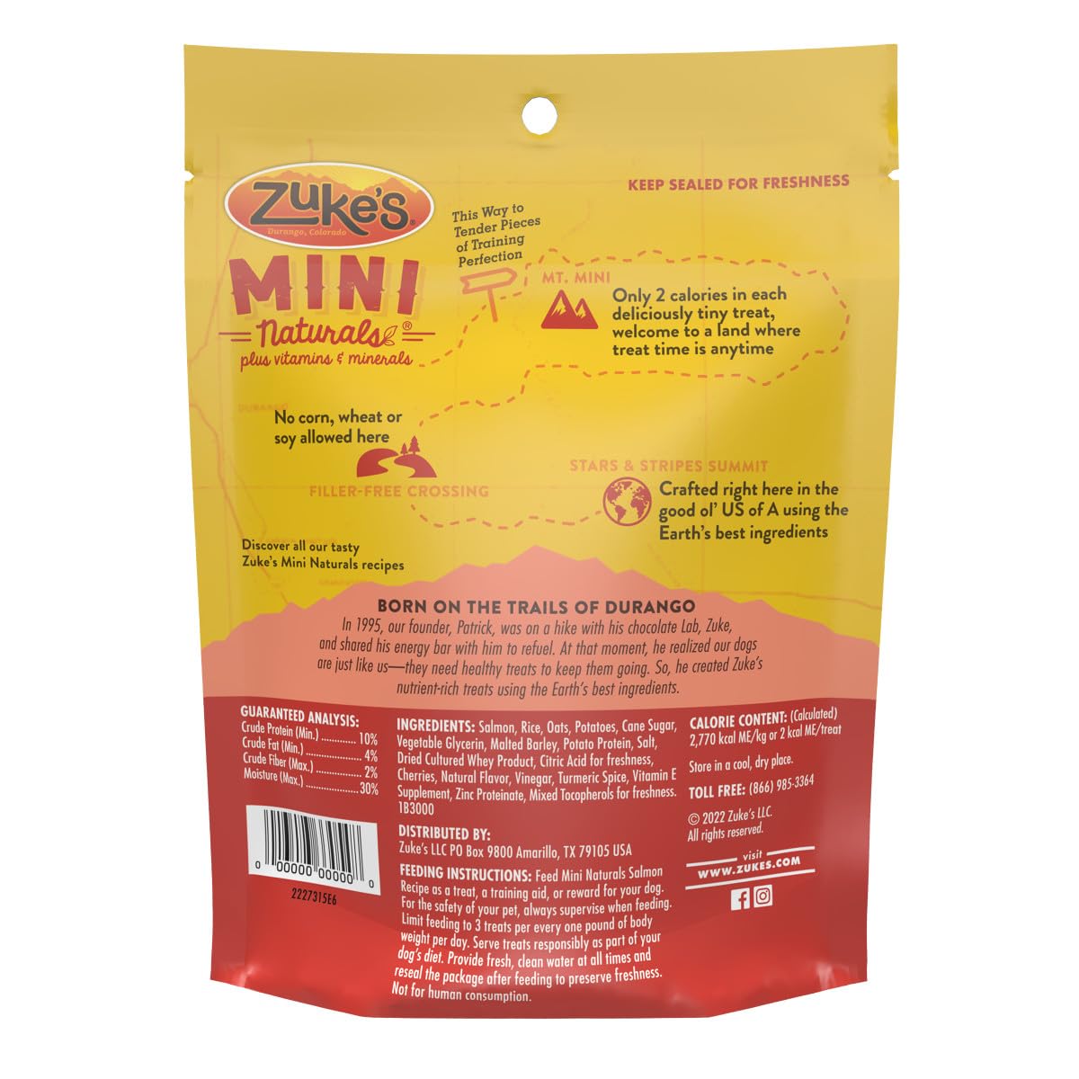 Zuke's Mini Naturals Soft Dog Treats for Training, Soft and Chewy Dog Training Treats with Salmon Recipe