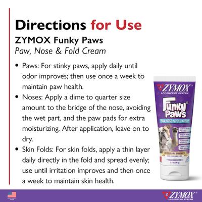 Zymox funky paws paw nose and foot cream for dogs and cat’s fragrance free 3.2oz