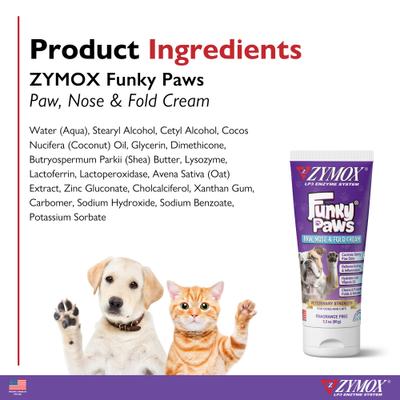 Zymox funky paws paw nose and foot cream for dogs and cat’s fragrance free 3.2oz