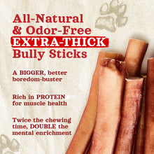 Natural Farm Odor Free Jumbo Bully Sticks (6 Inch, 12 Pack), Extra - Thick Dog Treats – Fully Digestible 100% Beef Treats, Natural Dental Chews – Keep Your Dog Busy with 50% Longer Lasting Chews